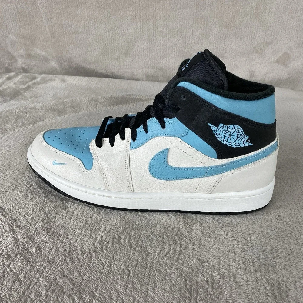 Jordan 1 Mid SE Shoes Mens Sneaker Size 12 Blue Chill Leather Basketball New
